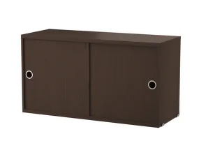 String Cabinet With Sliding Doors 78 x 30, dark oak