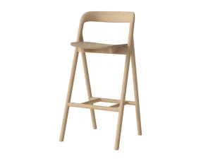 Fenri Bar Chair 65 cm, white pigmented oiled oak