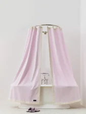 Outline Shower Curtain, pink and cream