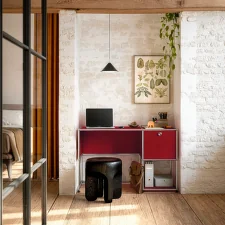 USM Haller Home Office Desk B21, ruby red