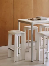 Chisel 30 Bar Stool H65, cream white lacquered beech / Mode 11
