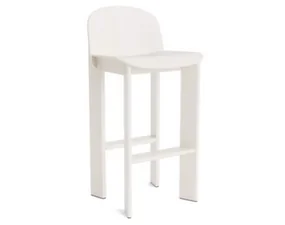 Chisel 35 Bar Stool H75, cream white lacquered beech