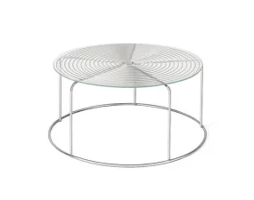 Wire Coffee Table VP17, glass tabletop