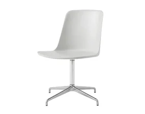 Rely Side Chair HW11, polished aluminium / oyster