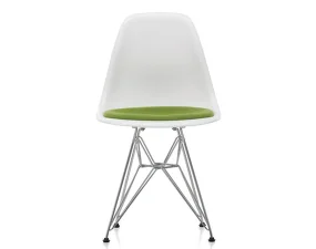 Eames Plastic Side Chair DSR, padded seat