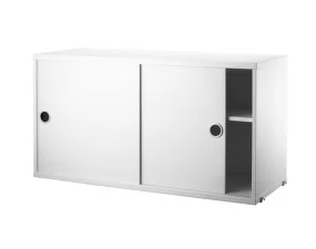 String Cabinet With Sliding Doors 78 x 30, white