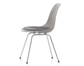 Eames Plastic Side Chair DSX, padded seat