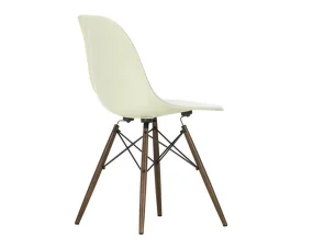 Eames Fiberglass Side Chair DSW, parchment/dark maple