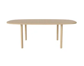 Yacht Extendable Dining Table, Round Legs, white oak