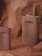 Ridge Vase H16, off-white