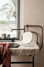 Pond Table Mirror, brass