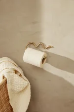 Curvature Toilet Paper Holder, brass