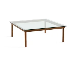 Kofi Coffee Table 100x100, walnut/clear