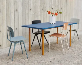 Two-Colour Dining Table 240 cm, ochre/blue