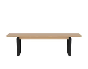 Nord Bench 160 cm, black oak / white pigmented oak