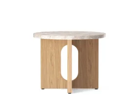 Androgyne Side Table, natural oak / Kunis Breccia Sand