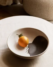 Omhu Bowl Large, off-white/charcoal
