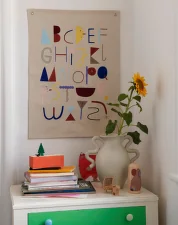 Alphabet Fabric Poster, off-white