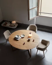Rely HW76 Armchair, oak/stone grey