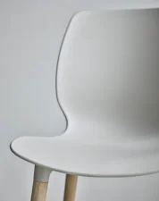 Seed Dining Chair Wood, white pigmented oak / white