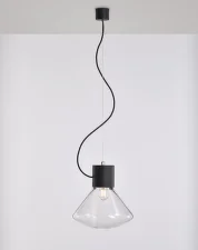 Muffins WOOD 07 PC986 Pendant Lamp, clear / black stained oak
