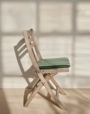 Selandia Armchair Cushion, light apricot / dark green stripe