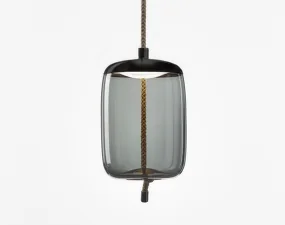 Knot Cilindro PC1019 Pendant Lamp, smoke grey / black matte