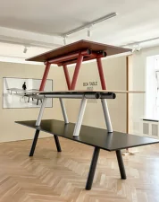 Boa Table 280x110x75 cm, metallic grey / walnut