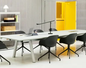 Boa Table 420x128x75 cm, metallic grey / grey linoleum