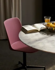 Rely HW11 Chair, polished aluminium/soft pink