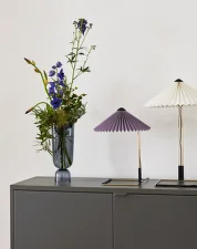 Matin 300 Table Lamp, polished brass / lavender