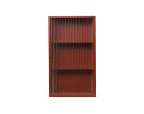 Haze Wall Cabinet Reeded Glass, oxide red