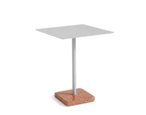 Terrazzo Table 60x60, red terrazzo / sky grey
