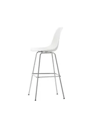 Eames Plastic Bar Stool High, white/chrome