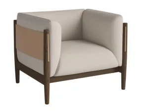Dive Armchair Dark Oak, Revi ivory/nature leather