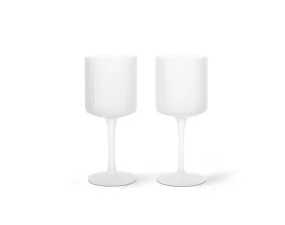 Ripple White Wine Glasses, set of 2, frosted