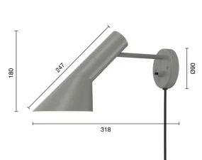 AJ Wall Lamp, warm grey