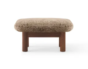 Brasilia Ottoman, Sheepskin sahara/walnut