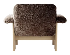 Brasilia Lounge Chair Low Back, Sheepskin sahara/natural oak