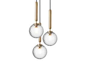 Miira 3 Pendant, brass/optic clear