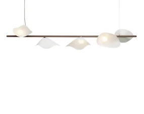Florii 5 Linear Pendant, dark bronze/white