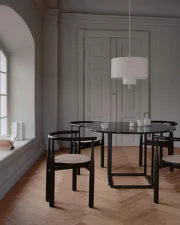 Margin Pendant Lamp Ø50, white canvas