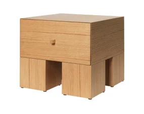 Kuben Bedside Table, natural oak