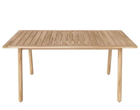 Patio Outdoor Dining Table 160 cm, untreated solid teak