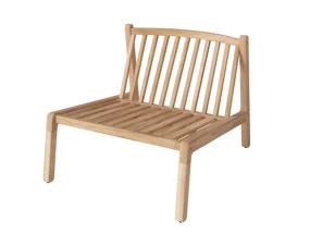 Patio Outdoor Sofa Back Module, untreated solid teak
