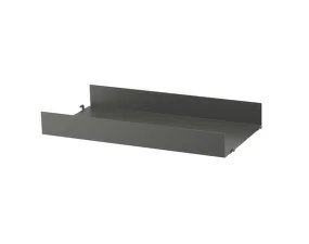 String Metal Shelf High Edge 58 x 30, dark grey