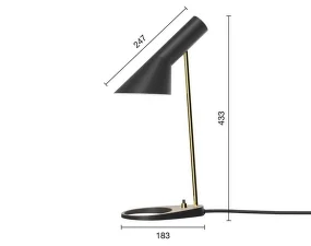 AJ Mini Table Lamp, black/brass