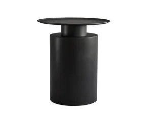 Pillar Table Tall, burned black