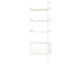 Rombe IF6 Add-on Bay Cabinet, alabaster/lacquered oak