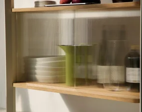Rombe IF3 Full Bay Cabinet, alabaster/lacquered oak